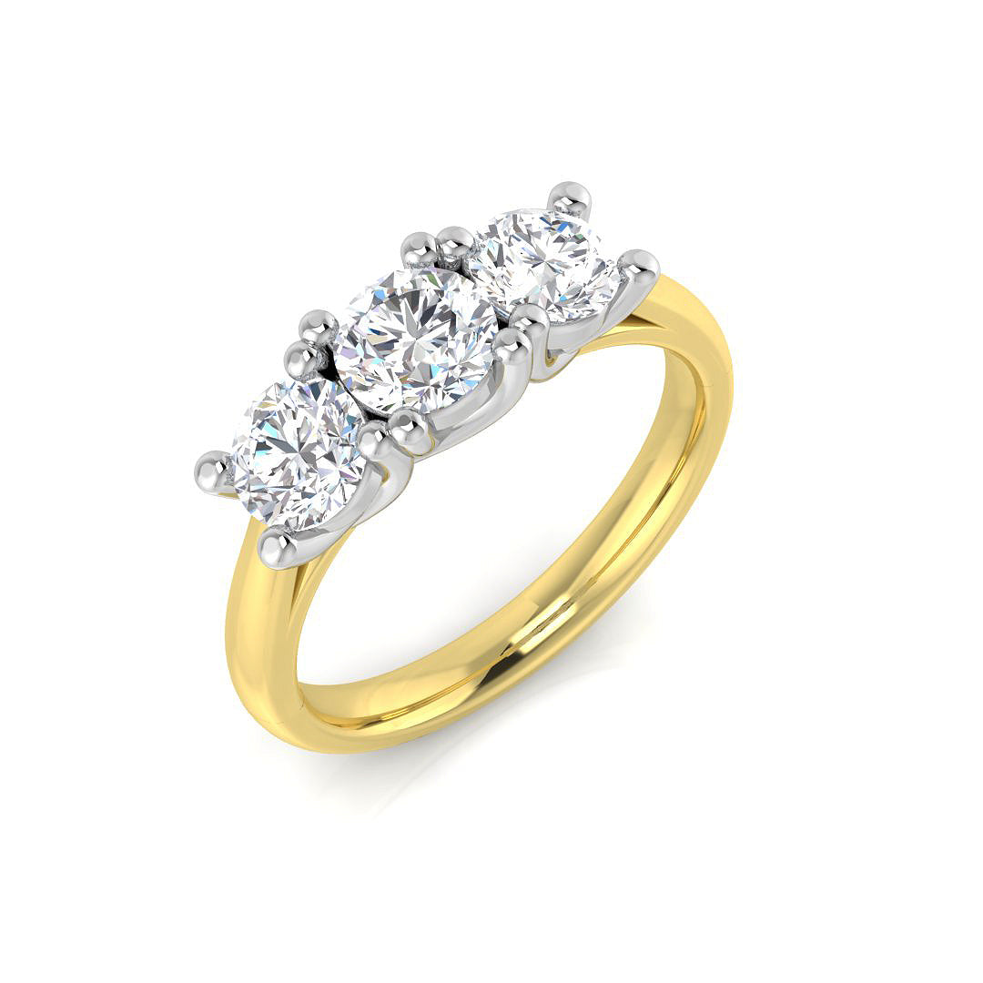 9ct Yellow Gold Round Lab Grown Diamond Ring 1