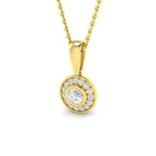 9ct Yellow Gold Round Lab Grown Diamond Pendant 1