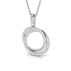 9ct White Gold Round Lab Grown Diamond Pendant 1