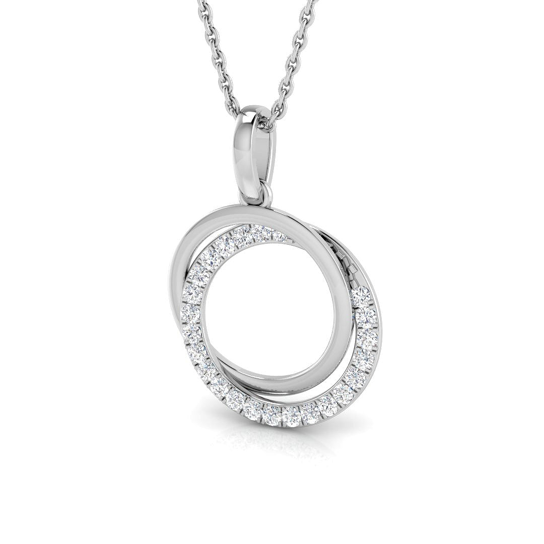 9ct White Gold Round Lab Grown Diamond Pendant 1