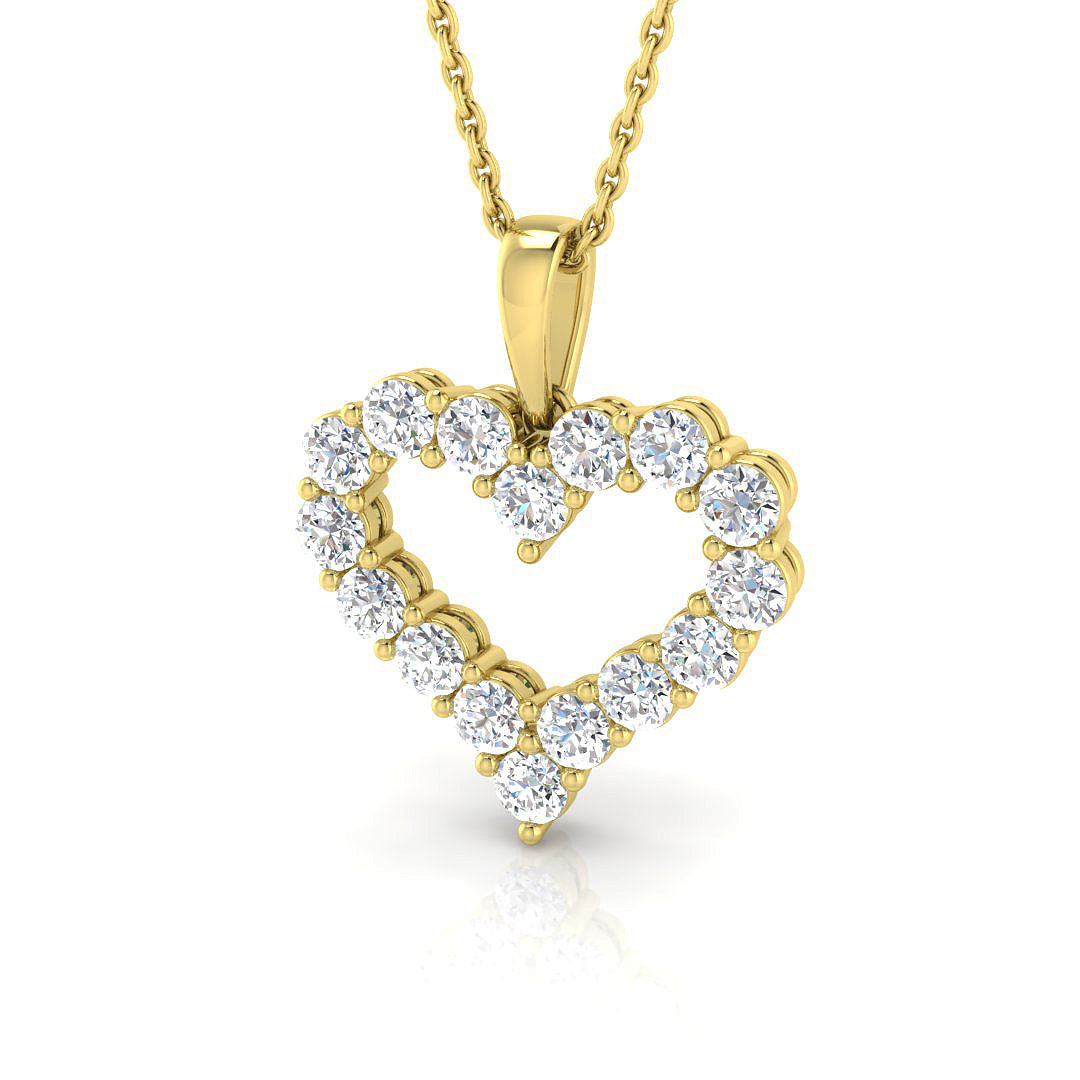 9ct Yellow Gold Round Lab Grown Diamond Pendant 1