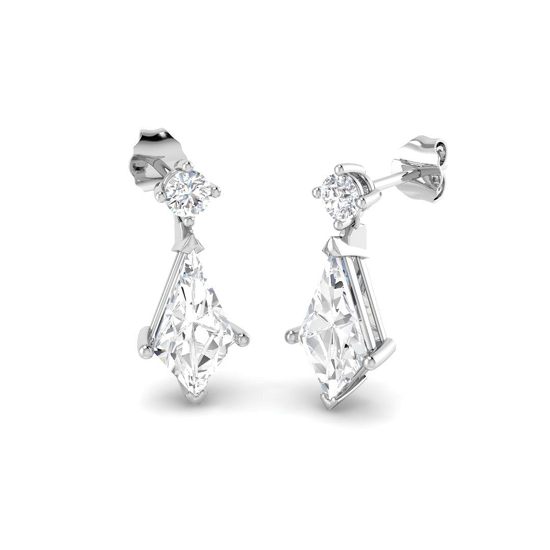 9ct White Gold Round Lab Grown Diamond Earrings 1