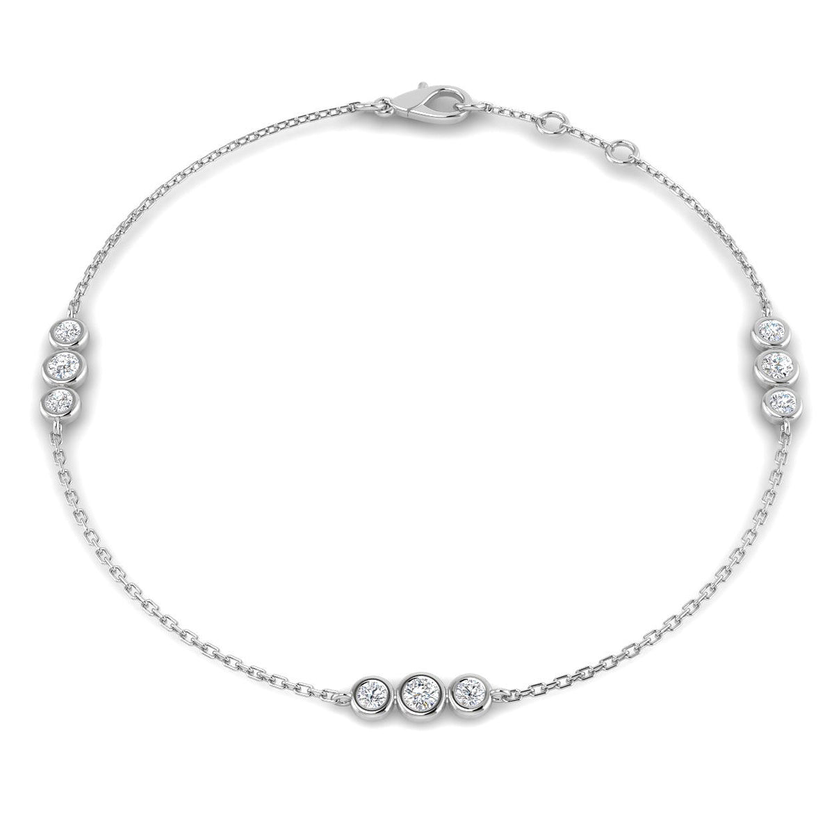 9ct White Gold Round Lab Grown Diamond Bracelet 1