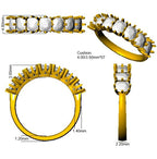 9ct Two Tone Cushion Cvd Old Cut Ring 3