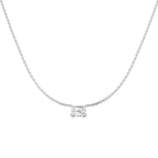 9ct White Gold Emerald Cut Lab Grown Diamond Necklace 1