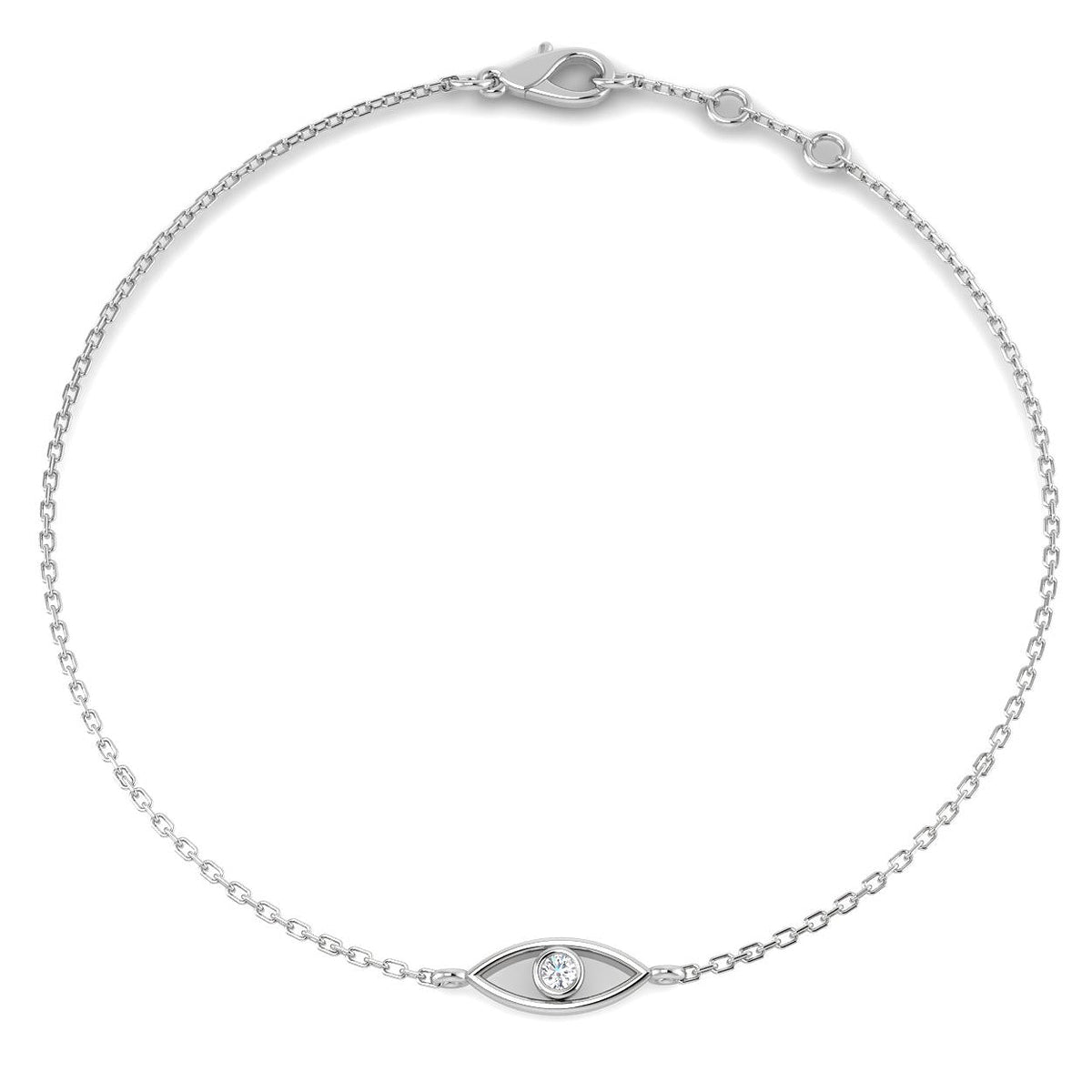 9ct White Gold Round Lab Grown Diamond Bracelet 1