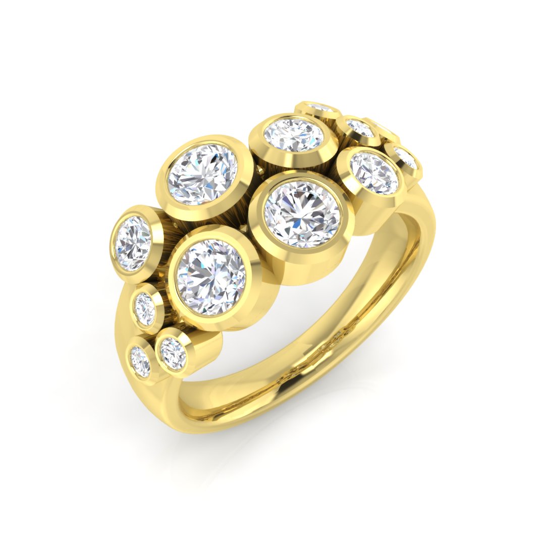 9ct Yellow Gold Round Lab Grown Diamond Ring 1