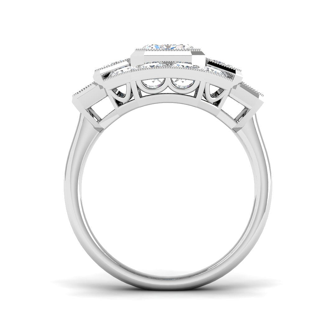 9ct White Gold Emerald Cut Lab Grown Diamond Ring 2