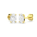 9ct Yellow Gold Oval Lab Grown Diamond Earrings 1