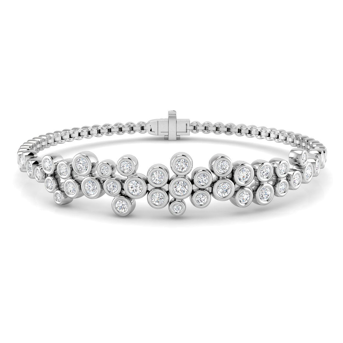9ct White Gold Round Lab Grown Diamond Bracelet 1