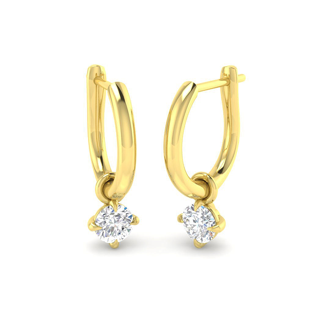 9ct Yellow Gold Round Lab Grown Diamond Earrings 1