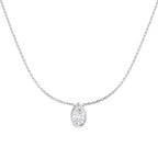 9ct White Gold Pear Lab Grown Diamond Necklace 1