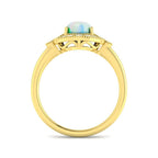 9ct Yellow Gold Oval Opal and Diamond Ring 2