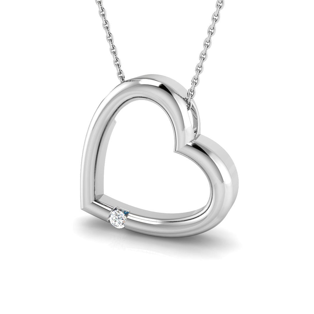 9ct White Gold Round Lab Grown Diamond Pendant 1
