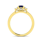 9ct Yellow Gold Oval Blue Sapphire and Diamond Ring 2