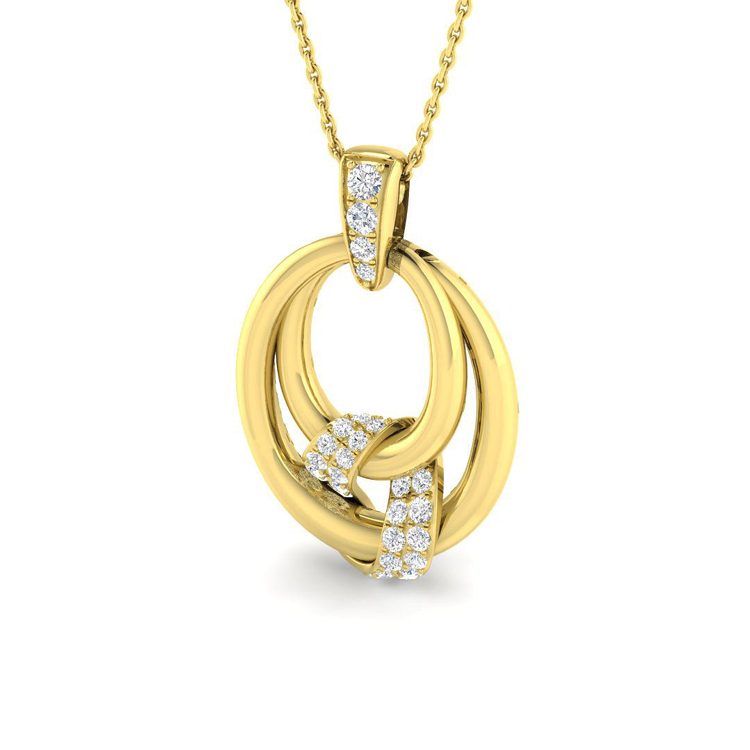 9ct Yellow Gold Round Lab Grown Diamond Pendant 1