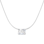9ct White Gold Radiant Lab Grown Diamond Necklace 1