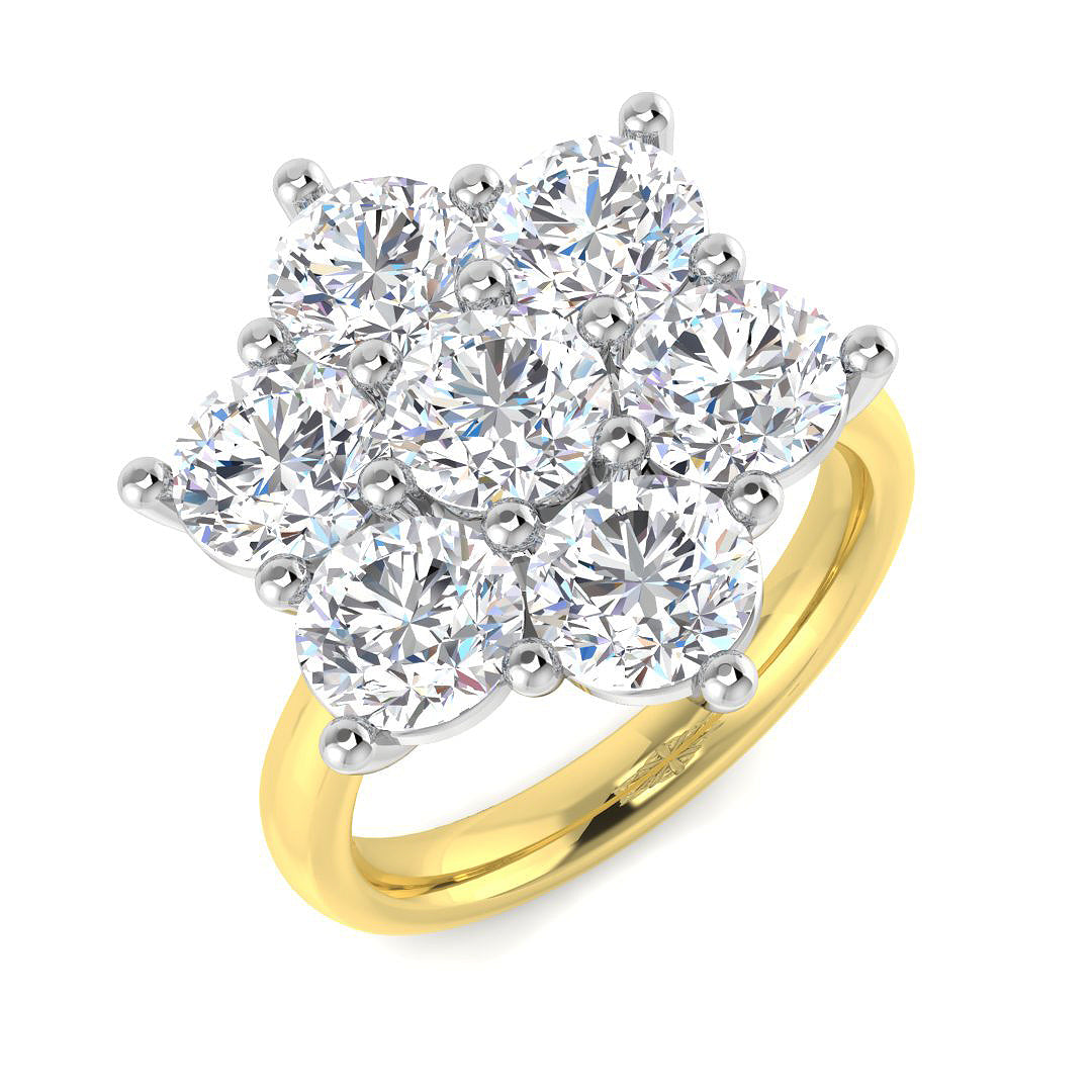 9ct Two Tone Round Lab Grown Diamond Ring 1