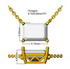 9ct White Gold Emerald Cut Lab Grown Diamond Necklace 2