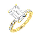 9ct Yellow Gold Emerald Cut Lab Grown Diamond Ring 1
