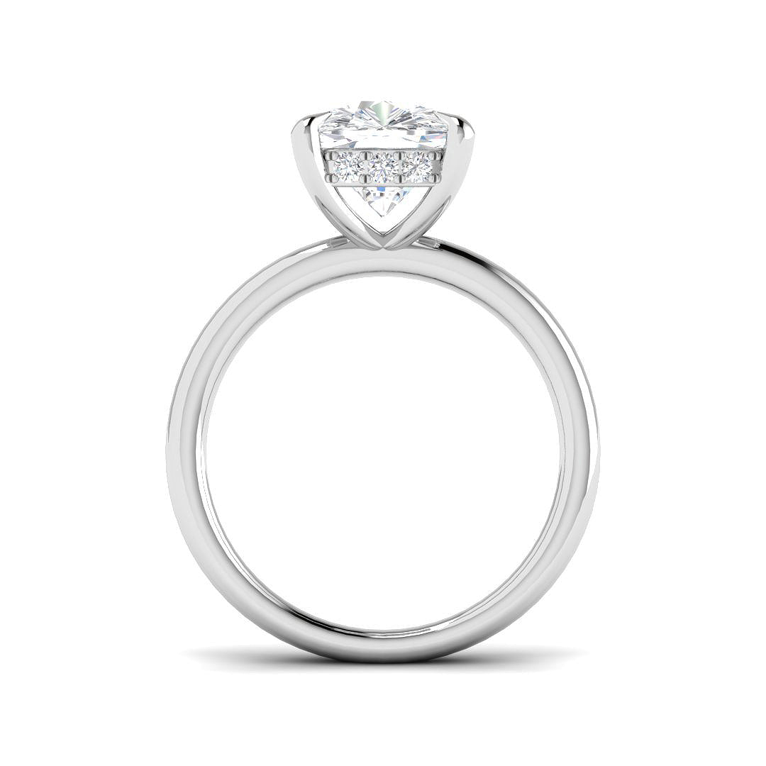 9ct White Gold Cushion Lab Grown Diamond Ring 2