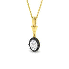 9ct Yellow Gold Oval Lab Grown Diamond Pendant 1