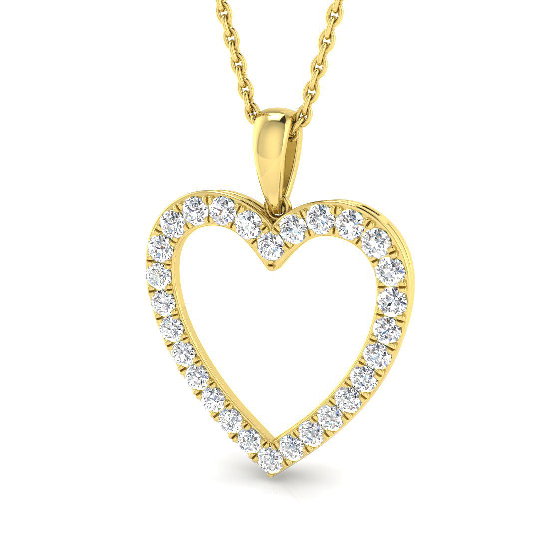 9ct Yellow Gold Round Lab Grown Diamond Pendant 1