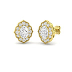 9ct Yellow Gold Oval Lab Grown Diamond Earrings 1