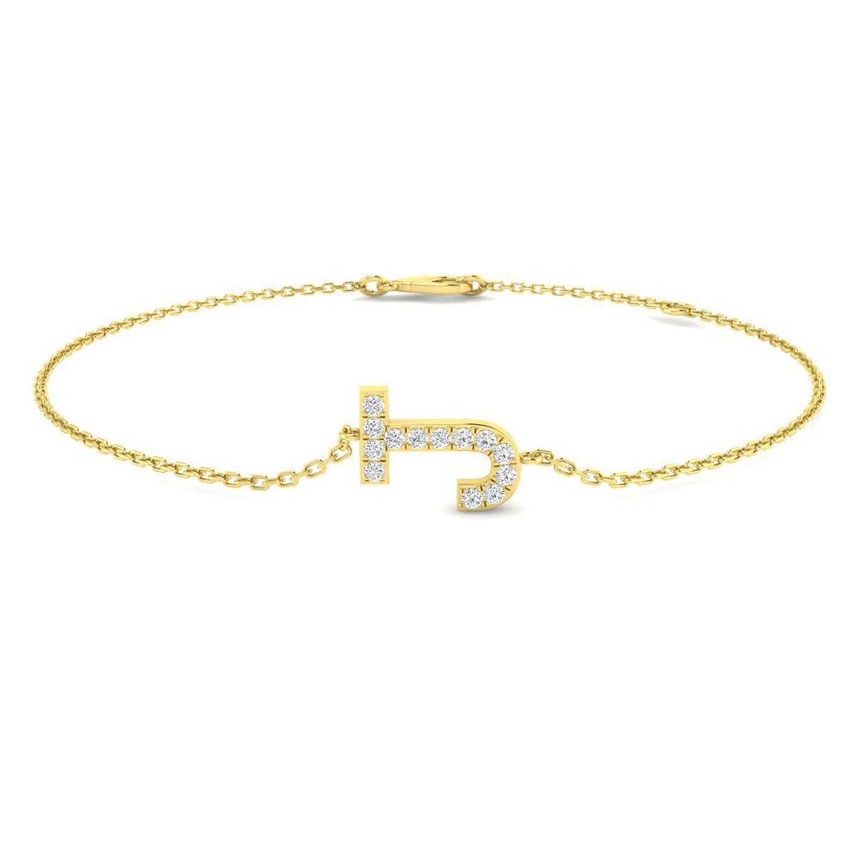 9ct Yellow Gold Round Lab Grown Diamond Bracelet 1