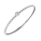 9ct White Gold Round Lab Grown Diamond Bangle 1