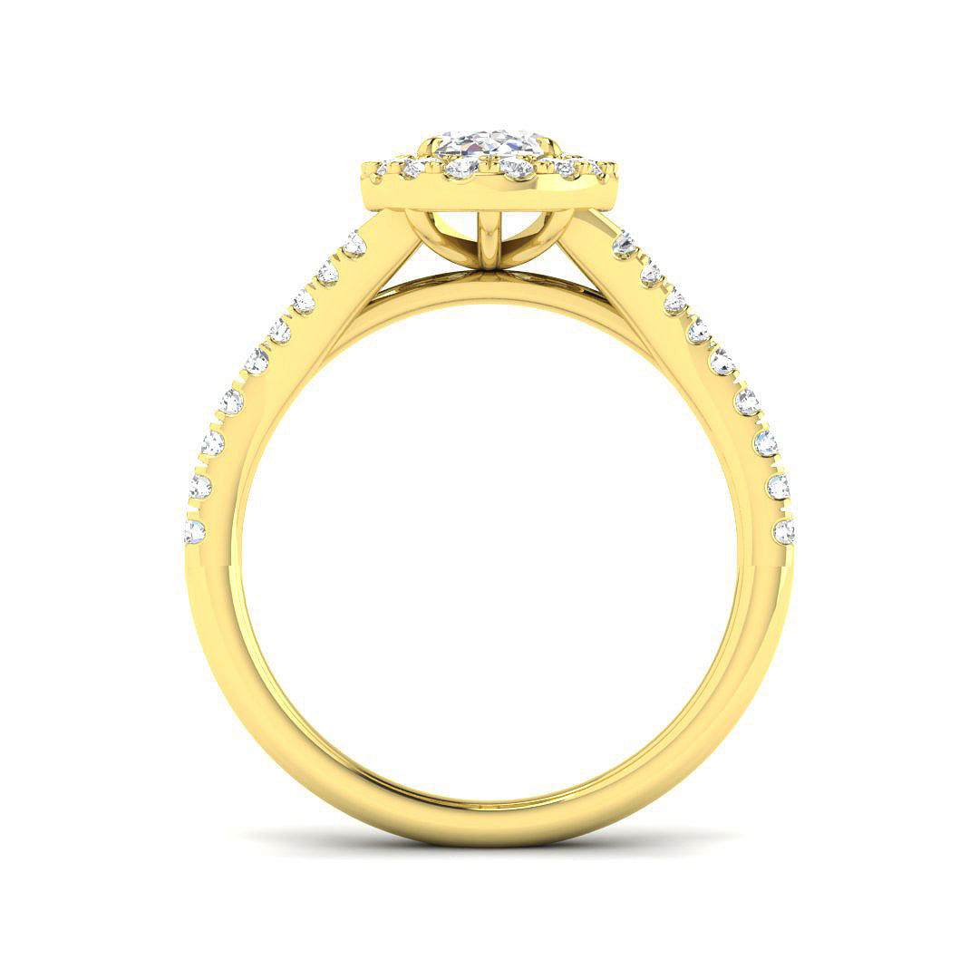 9ct Yellow Gold Oval Lab Grown Diamond Ring 2