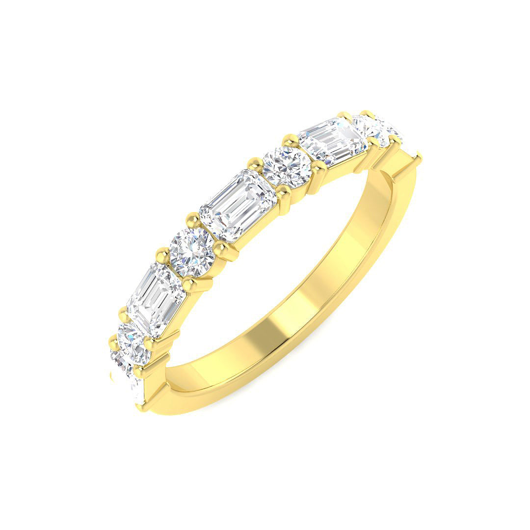 9ct Yellow Gold Emerald Cut Lab Grown Diamond Ring 1