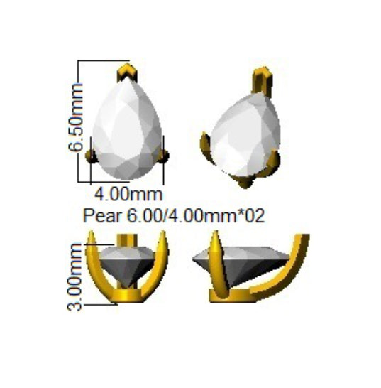 9ct White Gold Pear Lab Grown Diamond Earrings 2