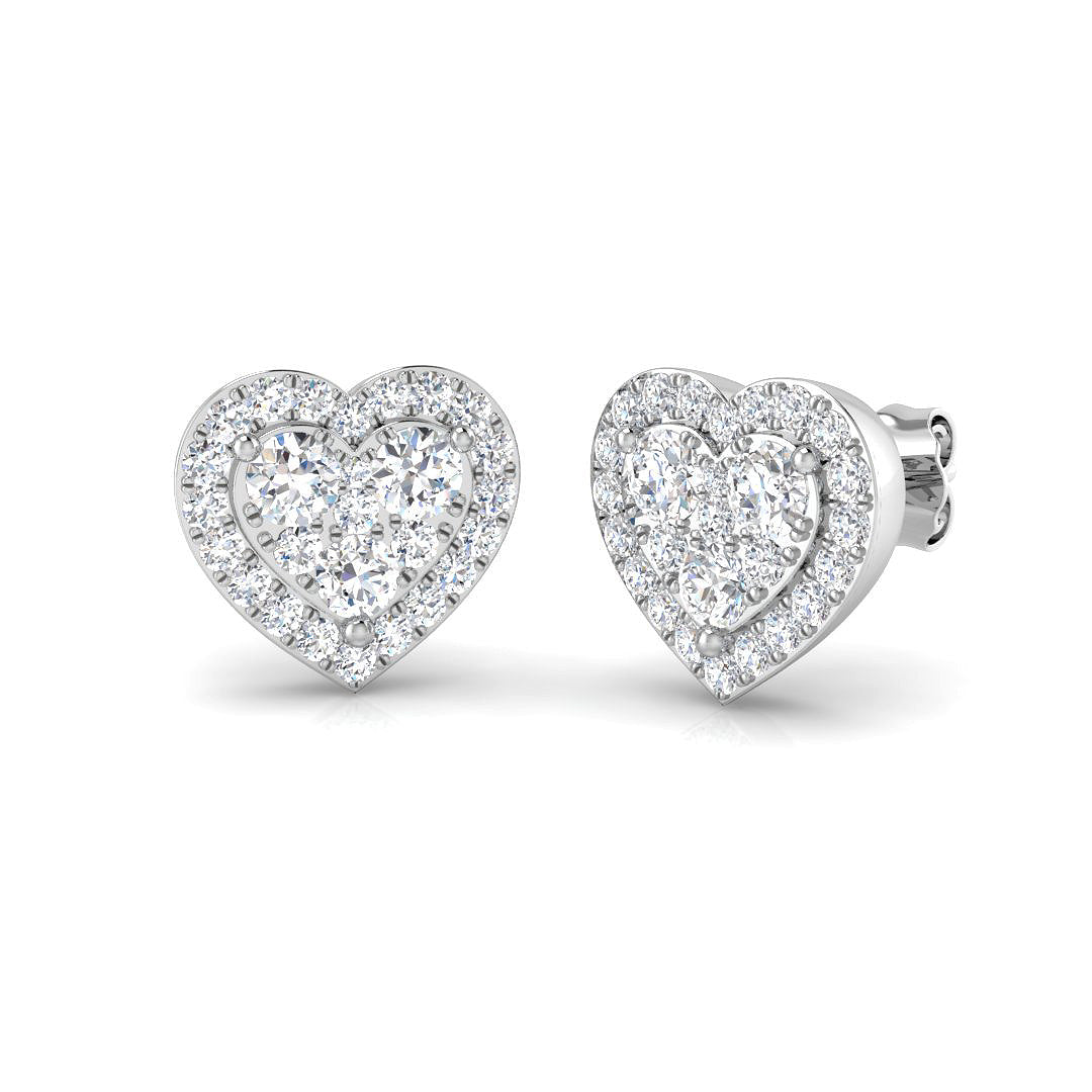 9ct White Gold Round Lab Grown Diamond Earrings 1