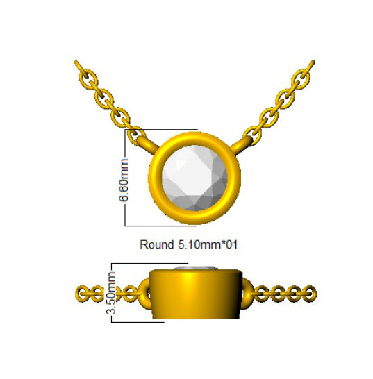 9ct Yellow Gold Round Lab Grown Diamond Necklace 2