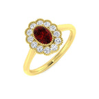 9ct Yellow Gold Oval Ruby and Diamond Ring 1