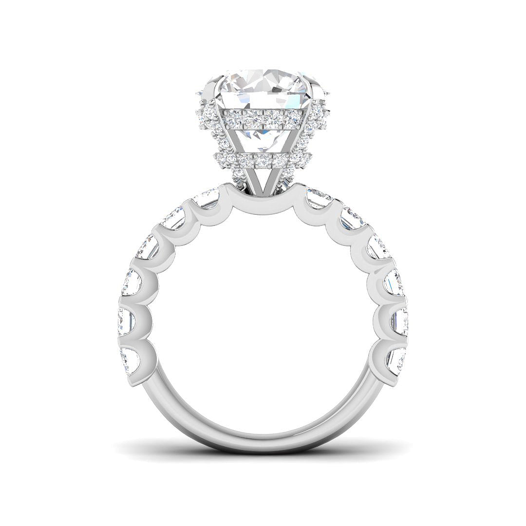 9ct White Gold Emerald Cut Lab Grown Diamond Ring 2