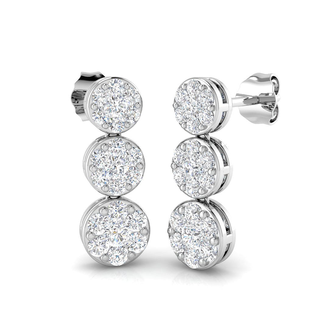 9ct White Gold Round Lab Grown Diamond Earrings 1