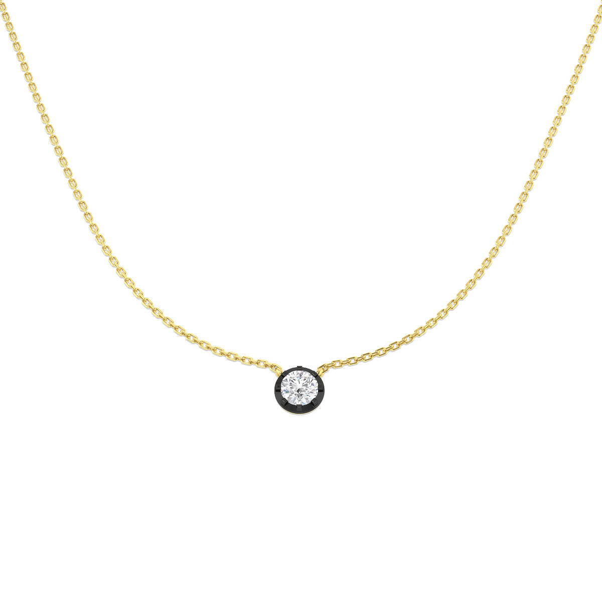 9ct Yellow Gold Round Lab Grown Diamond Necklace 1