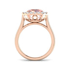 9ct Rose Gold Emerald Cut Lab Grown Diamond and Lab Pink Diamond Ring 2