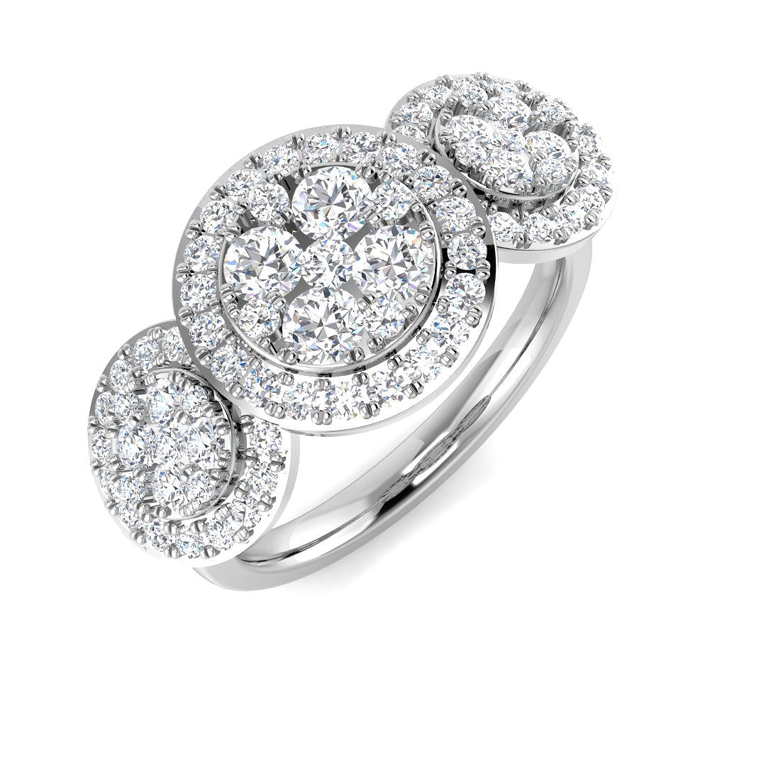 9ct White Gold Round Lab Grown Diamond Ring 1