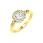9ct Yellow Gold Cushion Diamond Ring 1