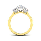 9ct Two Tone Emerald Cut and Trapezoid Lab Grown Diamond Ring 2