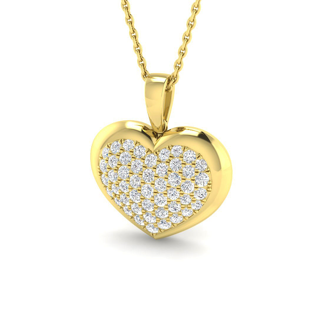 9ct Yellow Gold Round Lab Grown Diamond Pendant 1