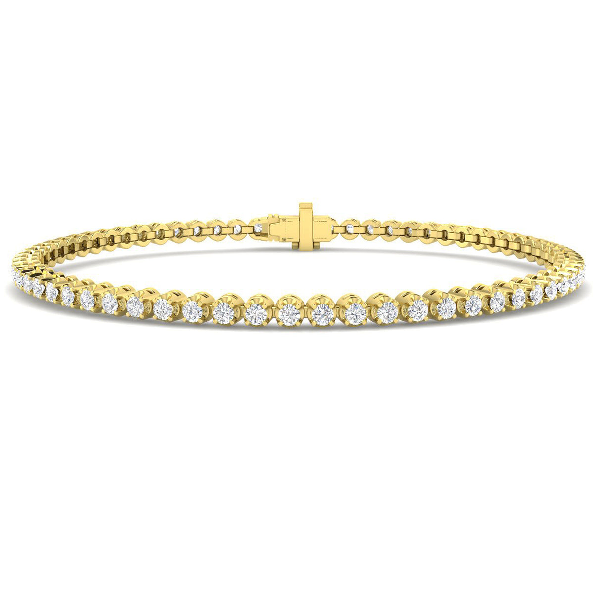 9ct Yellow Gold Round Lab Grown Diamond Bracelet 1