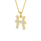 9ct Yellow Gold Round Lab Grown Diamond Pendant 1
