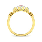 9ct Yellow Gold Round Ruby and Diamond Ring 2