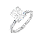 9ct White Gold Cushion Lab Grown Diamond Ring 1