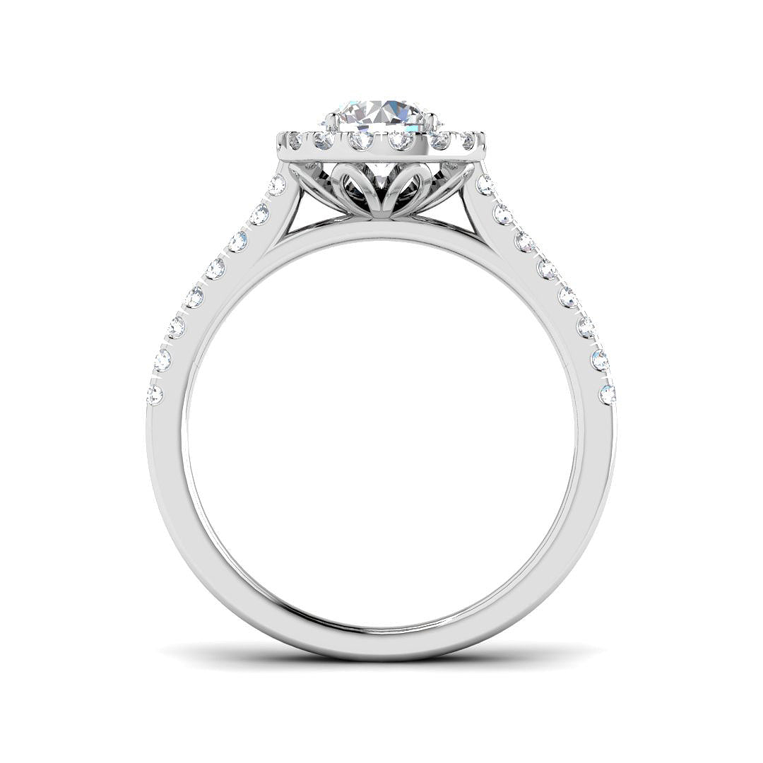 9ct White Gold Round Lab Grown Diamond Ring 2
