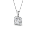 9ct White Gold Round Lab Grown Diamond Pendant 1